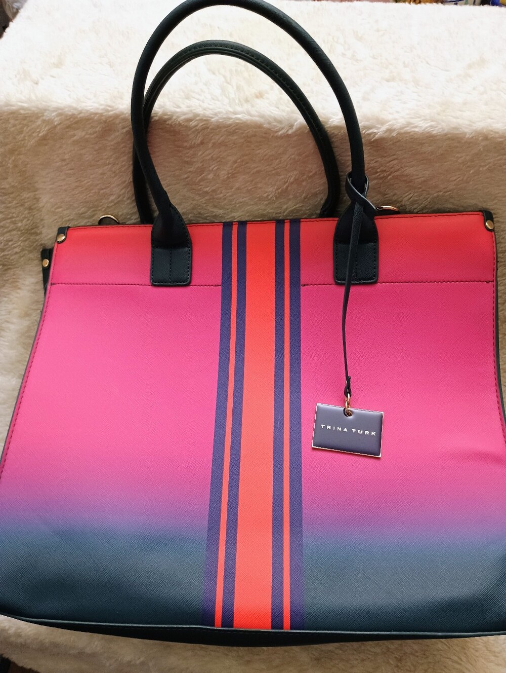 Trina Turk Pink City Sunset Commuter Tote Bag Ombre